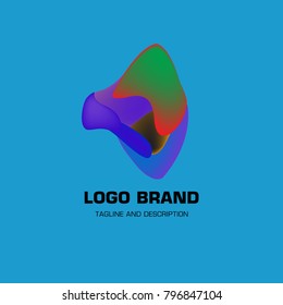 Vector colorful liquid abstract logo design