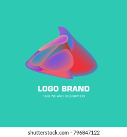 Vector colorful liquid abstract logo design