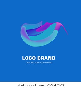 Vector colorful liquid abstract logo design