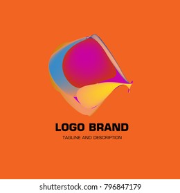 Vector colorful liquid abstract logo design