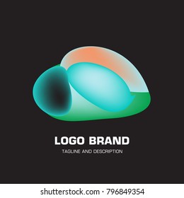 Vector colorful liquid abstract logo design