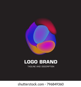 Vector colorful liquid abstract logo design