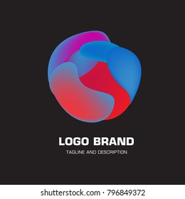 Vector colorful liquid abstract logo design