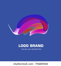Vector colorful liquid abstract logo design