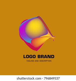 Vector colorful liquid abstract logo design