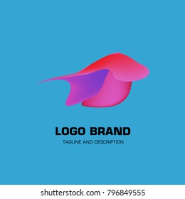 Vector colorful liquid abstract logo design
