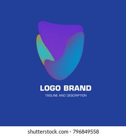 Vector colorful liquid abstract logo design
