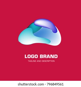 Vector colorful liquid abstract logo design