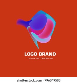 Vector colorful liquid abstract logo design