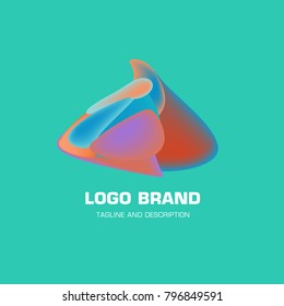 Vector colorful liquid abstract logo design