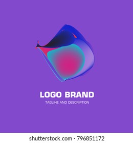 Vector colorful liquid abstract logo design