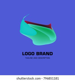 Vector colorful liquid abstract logo design