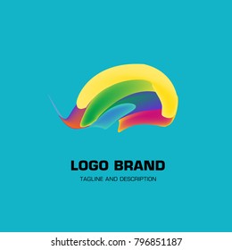 Vector colorful liquid abstract logo design