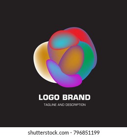 Vector colorful liquid abstract logo design