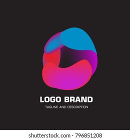 Vector colorful liquid abstract logo design