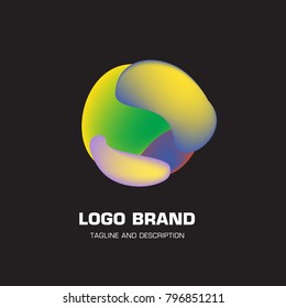 Vector colorful liquid abstract logo design