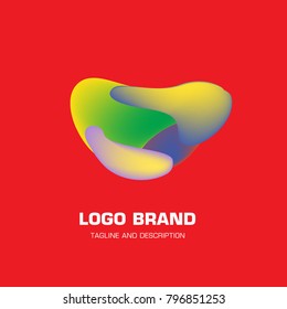 Vector colorful liquid abstract logo design
