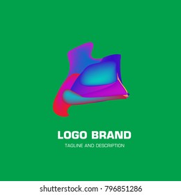 Vector colorful liquid abstract logo design