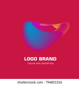 Vector colorful liquid abstract logo design