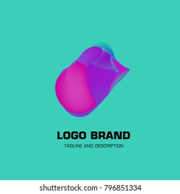 Vector colorful liquid abstract logo design