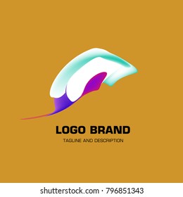 Vector colorful liquid abstract logo design