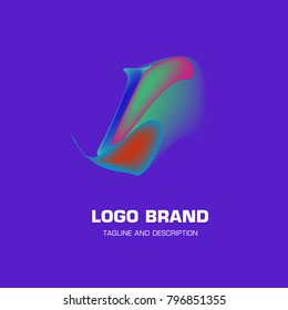 Vector colorful liquid abstract logo design