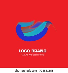 Vector colorful liquid abstract logo design