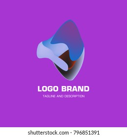 Vector colorful liquid abstract logo design