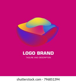 Vector colorful liquid abstract logo design