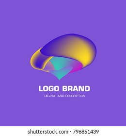 Vector colorful liquid abstract logo design