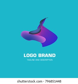 Vector colorful liquid abstract logo design