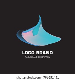 Vector colorful liquid abstract logo design