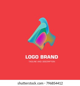 Vector colorful liquid abstract logo design