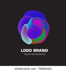 Vector colorful liquid abstract logo design