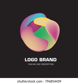 Vector colorful liquid abstract logo design