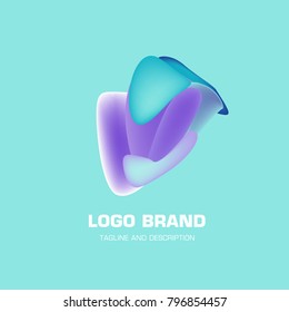 Vector colorful liquid abstract logo design