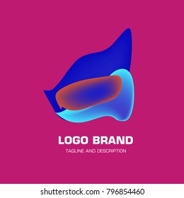Vector colorful liquid abstract logo design