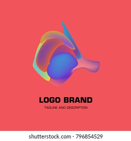 Vector colorful liquid abstract logo design