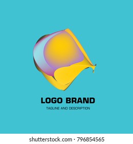 Vector colorful liquid abstract logo design