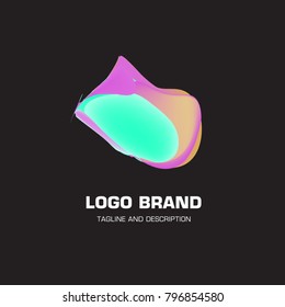 Vector colorful liquid abstract logo design