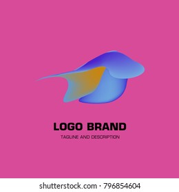 Vector colorful liquid abstract logo design