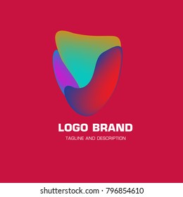 Vector colorful liquid abstract logo design