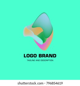 Vector colorful liquid abstract logo design