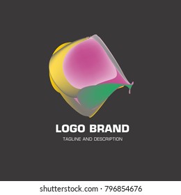 Vector colorful liquid abstract logo design