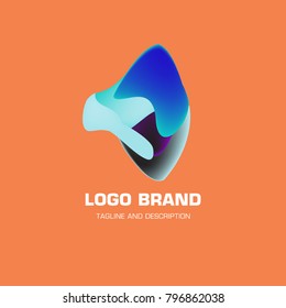 Vector colorful liquid abstract logo design