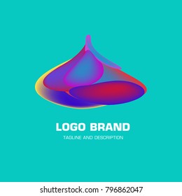 Vector colorful liquid abstract logo design