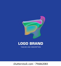 Vector colorful liquid abstract logo design