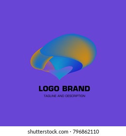 Vector colorful liquid abstract logo design