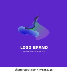 Vector colorful liquid abstract logo design