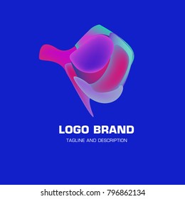 Vector colorful liquid abstract logo design